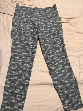 Athleta Green & Gray Camo High-Waist Leggings